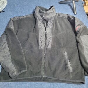 Obermeyer Fleece Jacket Full Zip Black Polartec Men's Size L Vintage Warm